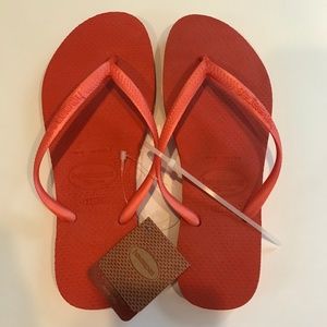 NWT slim "pumpkin" Havaianas